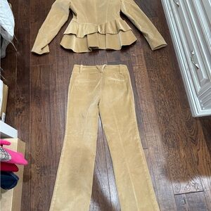 Bebe Tan Corduroy Blazer and Pants Set